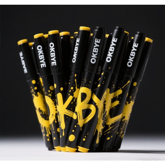OKBYE 黑金噴墨藝術風記號筆套裝