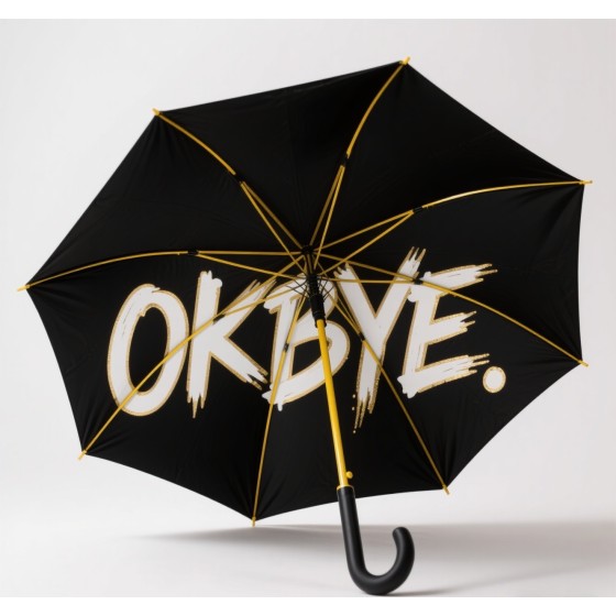 OKBYE 金漆刷墨街頭風雨傘 黑黃撞色潮流長柄傘