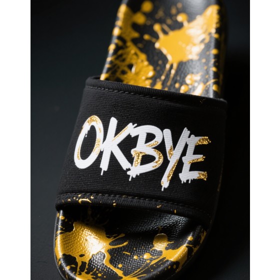 OKBYE 黑金噴墨潮流拖鞋