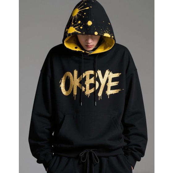 OKBYE 潑墨金標針織毛衣 個性出街必備單品