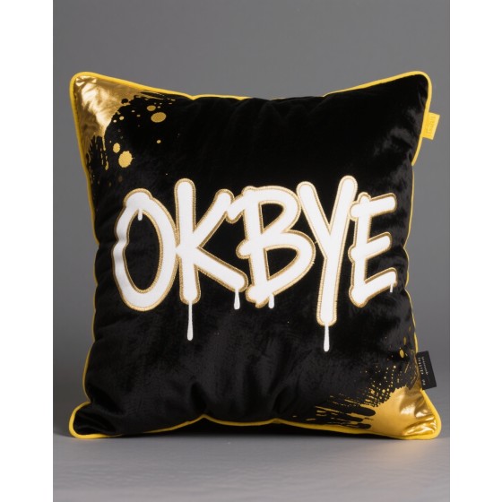 OKBYE 黑金噴墨刺繡潮流絨布抱枕